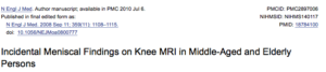 MRI changes in knees