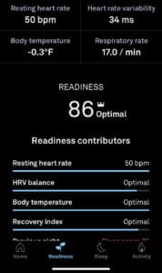 Oura Ring HRV data for health